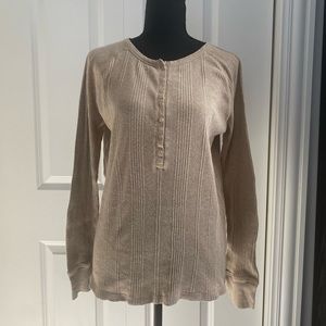Vintage Lauren‎ Jeans Company Ralph Lauren Beige Long Sleeve Top